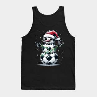 Funny Christmas Soccer Ball Snowman Soccer Lover Tank Top
